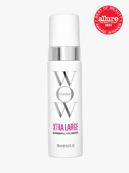 Color Wow Xtra Large Bombshell Volumizer in white bottle with silver accents